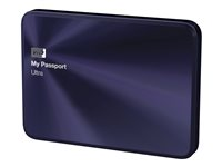 WD My Passport Ultra Metal Edition WDBEZW0020BBA - Hårddisk - krypterat - 2 TB - extern (portabel) - USB 3.0 - blåsvart WDBEZW0020BBA-EESN