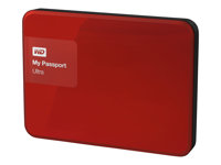 WD My Passport Ultra WDBZFP0010BRD - Hårddisk - krypterat - 1 TB - extern (portabel) - USB 3.0 - röd WDBZFP0010BRD-EESN