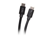 C2G 2.5ft Thunderbolt 4 USB C Cable - USB C to USB C - 40Gbps - M/M - Thunderbolt-kabel - 24 pin USB-C (hane) till 24 pin USB-C (hane) - USB 3.2 / DisplayPort 2.1 / Thunderbolt 4 - 30 V - 76 cm - 4K60 Hz (4096 x 2160) stöd, USB-strömförsörjning (100W), 8K60Hz stöd, Ethernet-stöd - svart C2G28886