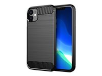 Insmat Carbon And Steel Style - Baksidesskydd för mobiltelefon - kolfiber - för Apple iPhone 12 mini 650-1827