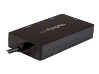 StarTech.com USB-C-videoadapter med flera portar - 3-i-1 - 4K 30Hz - svart - Videokort - USB-C hane till HD-15 (VGA), DVI-I, HDMI hona - 15 cm - svart - aktiv omvandlare, 4K 30 Hz (3840 x 2160) stöd (HDMI), 1920 x 1200 (WUXGA) stöd 60 Hz (DVI och VGA) CDPVGDVHDBP