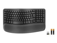 Logitech Ergo Series Wave Keys for Business - Tangentbord - trådlös - Bluetooth 5.1 LE - QWERTY - grafit 920-012332