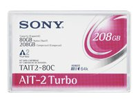 Sony TAIT2-80C - AIT 2 Turbo - 80 GB / 208 GB - för AIT e200/S, i200/S, i200-A/S, i200STS, i390/S, Turbo Drive e200-ULS; AIT Library LIB 81/A2 TAIT280C