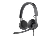 Logitech Zone 750 - Headset - på örat - kabelansluten - aktiv brusradering - USB-C 981-001104
