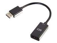 C2G 8in DisplayPort to HDMI Adapter - DP to HDMI Adapter - DisplayPort 1.2a HDMI 1.4b - 4K 30Hz - M/F - Videokort - DisplayPort hane till HDMI hona - 20.3 cm - svart - passiv, stöd för 4K 54431