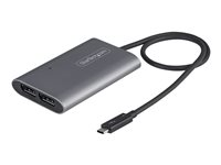StarTech.com Thunderbolt 3 till Dual DisplayPort-adapter DP 1.4 - Dual 4K 60 Hz eller Single 8K/5K Thunderbolt 3 till DP-adapter - TB3 till 2x DisplayPort-skärmadaptrar - Mac/Windows - USB-/DisplayPort-adapter - USB-C (hane) till DisplayPort (hona) - Thunderbolt 3/DisplayPort 1.4 - 46 cm - stöd för 8K - silver TB32DP14