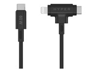 HyperJuice - Lightning-kabel - USB-C hane till Lightning, USB-C hane - 1.5 m - svart HJ4010BKGL
