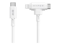 HyperJuice - Lightning-kabel - USB-C hane till Lightning, USB-C hane - 1.5 m - vit HJ4010WHGL