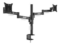 Multibrackets M Officeline - Monteringssats (bordsfäste, dubbel VESA arm-montering) - för 2 LCD-bildskärmar - stål - svart - skärmstorlek: 15"-30" - klämma, monterbar 7350022736610