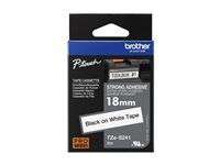 Brother TZe-S241 - Extrastark häftning - svart på vitt - Rulle (1,8 cm x 8 m) 1 kassett(er) bandlaminat - för Brother PT-D600; P-Touch PT-18, 2470, 3600, D450, D800, E500, E550, H101, H500, P750, P900 TZES241