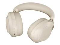 Jabra Evolve2 85 UC Stereo - Headset - fullstorlek - Bluetooth - trådlös, kabelansluten - aktiv brusradering - 3,5 mm kontakt - ljudisolerande - beige 28599-989-998