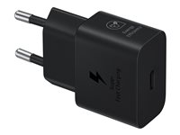 Samsung EP-T2510X - Strömadapter - med datakabel - 25 Watt - 3 A - PD 3.0, PD/PPS, SFC (USB-C) - på kabel: USB-C - svart EP-T2510XBEGEU