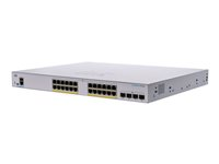 Cisco Business 350 Series CBS350-24FP-4X - Switch - L3 - Administrerad - 24 x 10/100/1000 (PoE+) + 4 x 10 Gigabit SFP+ - rackmonterbar - PoE+ (370 W) CBS350-24FP-4X-EU