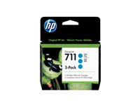 HP 711 - 3-pack - 29 ml - cyan - original - DesignJet - bläckpatron - för DesignJet T100, T120, T120 ePrinter, T125, T130, T520, T520 ePrinter, T525, T530 CZ134A