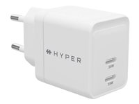 HyperJuice - Strömadapter - GaN - 35 Watt - QC 3.0, Power Delivery 3.0 + PPS - 2 utdatakontakter (USB-C) - vit - Europa HJG35EU