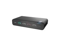 Belkin Universal Secure Dual-Head - 2:a generationen - omkopplare för tangentbord/video/mus/ljud - 4 x KVM/ljud - 1 lokal användare - skrivbordsmodell - TAA-kompatibel F1DN204KVM-UN-4